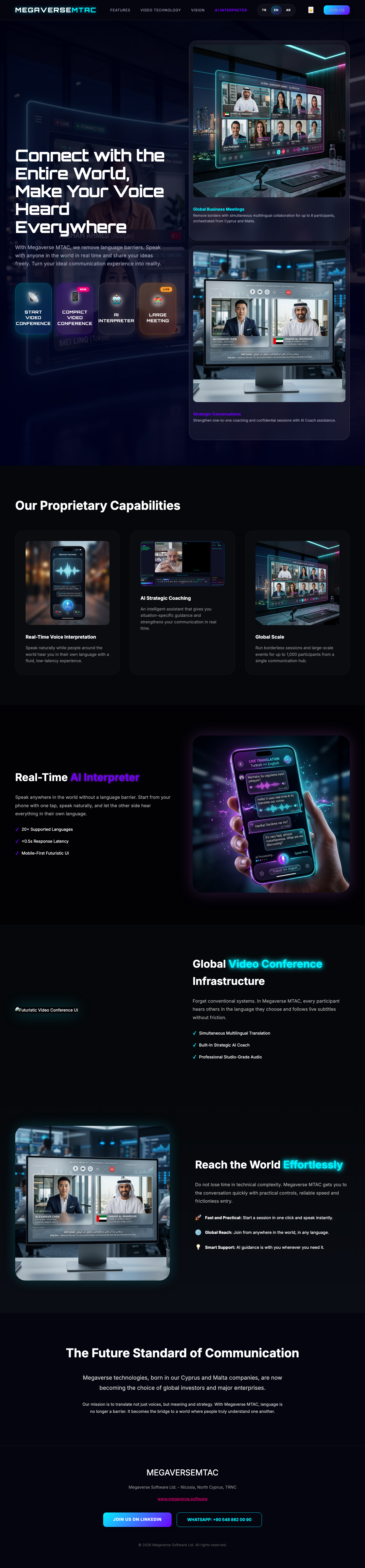 Megaverse MTAC platform ekranı